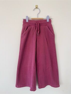 Gap Wide-Leg Waffle Knit Pants -  Burgundy Rose